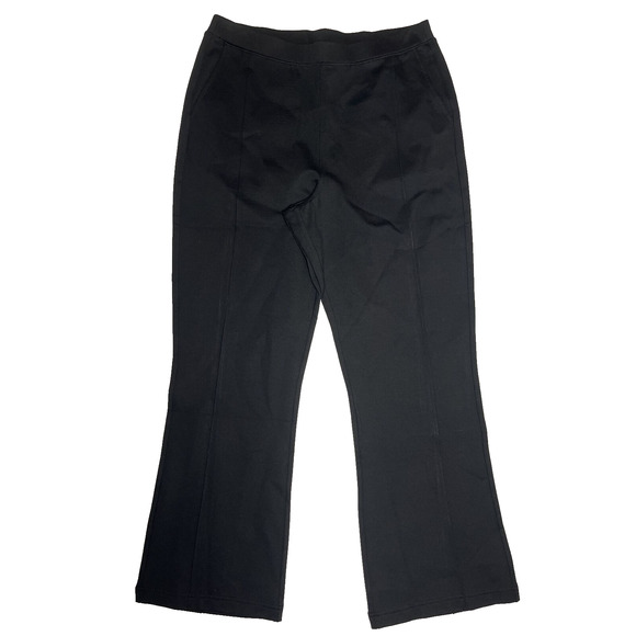 Madewell Knit Kick Flare Ponte Pants Womens XL High Rise Stretch Black Pull On - Picture 1 of 9